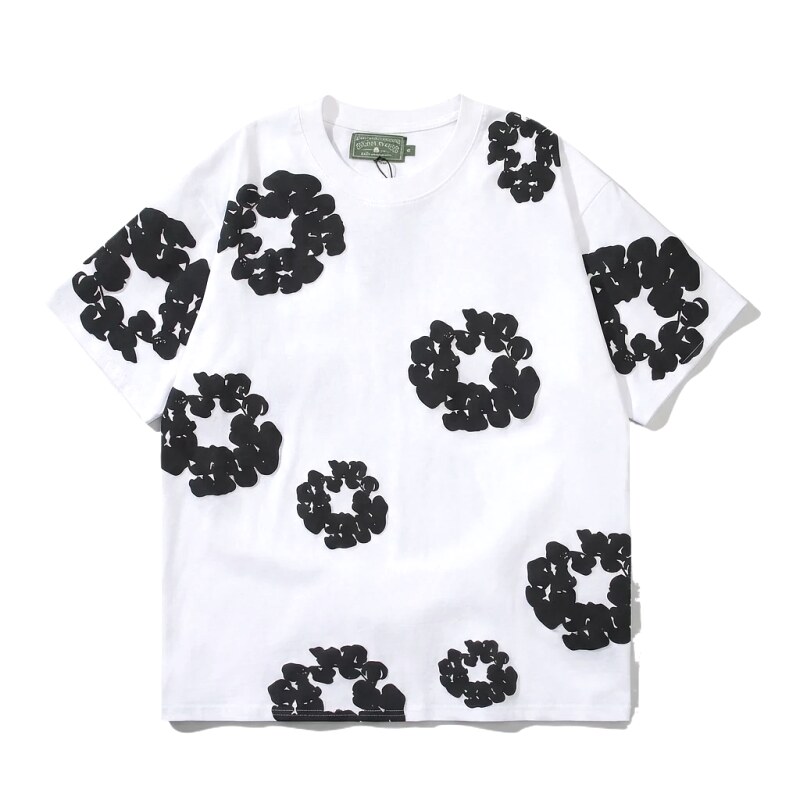 DENIM TEARS Black Floral Style T-shirt