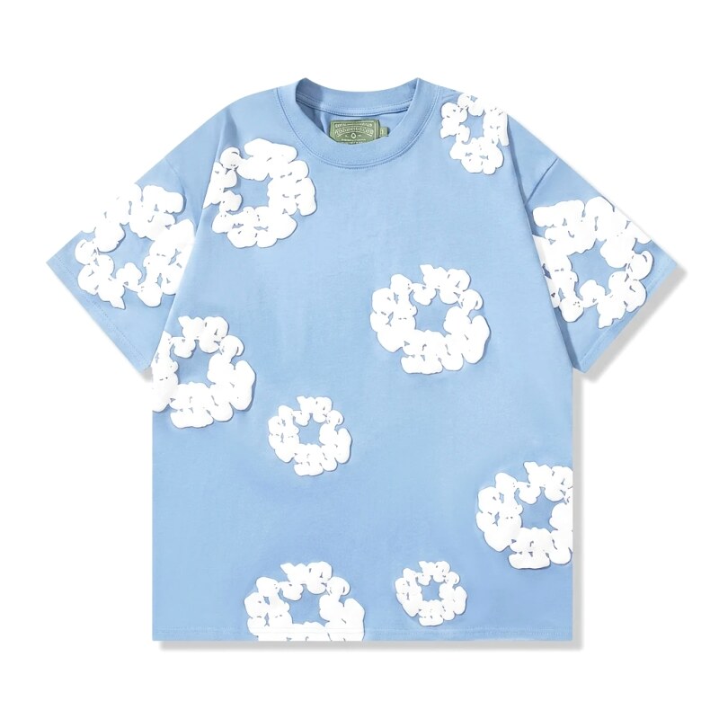 DENIM TEARS Blue Floral Short-sleeve