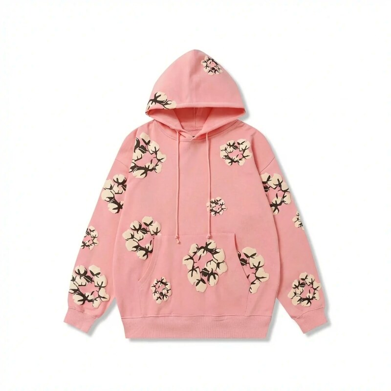 DENIM TEARS Floral Print Pink Hoodie