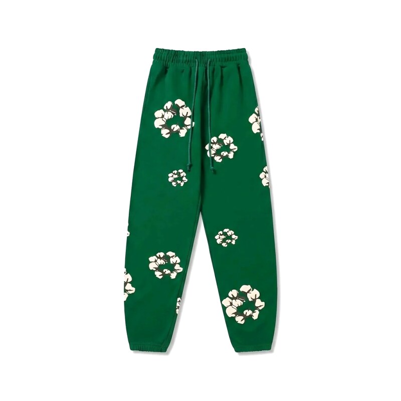 DENIM TEARS Floral Retro Green Sweatpants