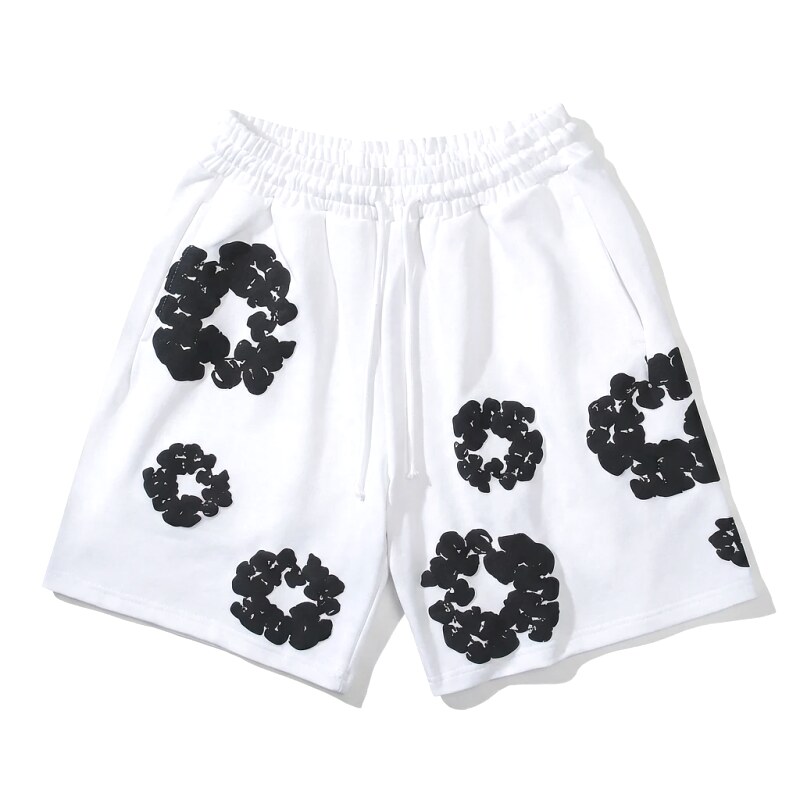 Denim Tears Floral Style White Shorts