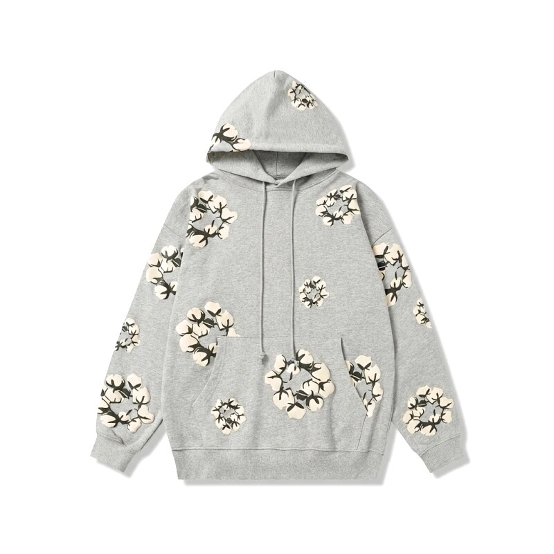 DENIM TEARS Floral Wind Grey Hoodie