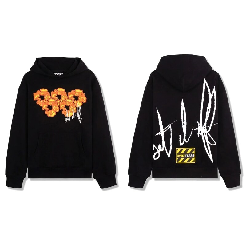 DENIM TEARS Graffiti Style Black Sweatshirt