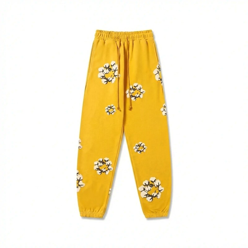 DENIM TEARS Printed Retro Yellow Sweatpants