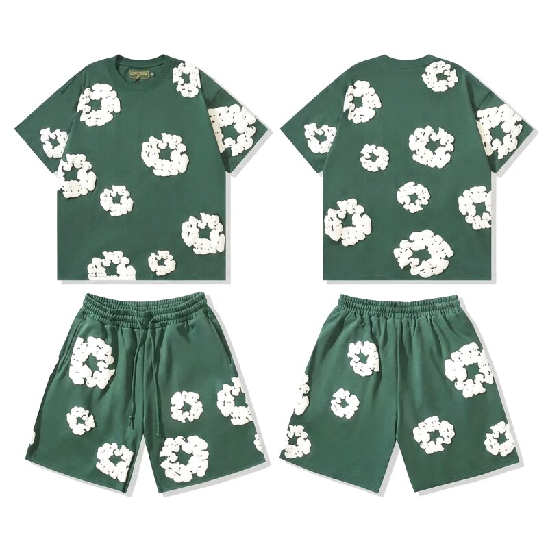 DENIM TEARS Three-dimensional Flower Style Suit (Dark Green)