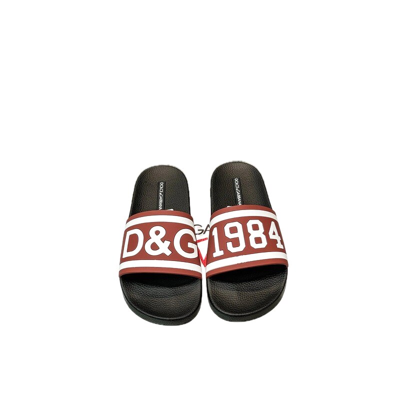 D&G 1984 Trendy Printed Red & Black Slippers