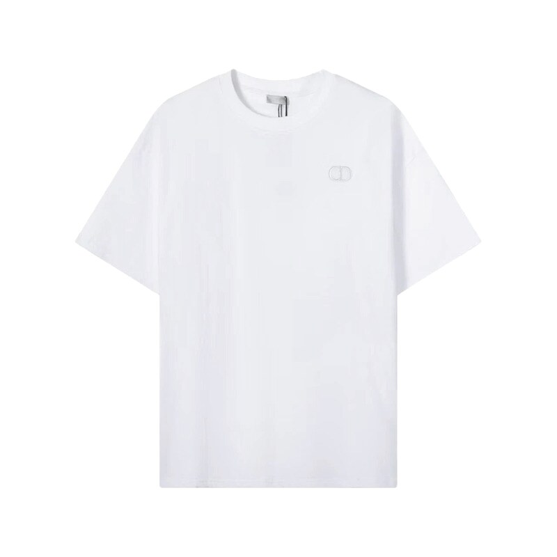 Dior CD Embroidered Minimalist Style White T-Shirt