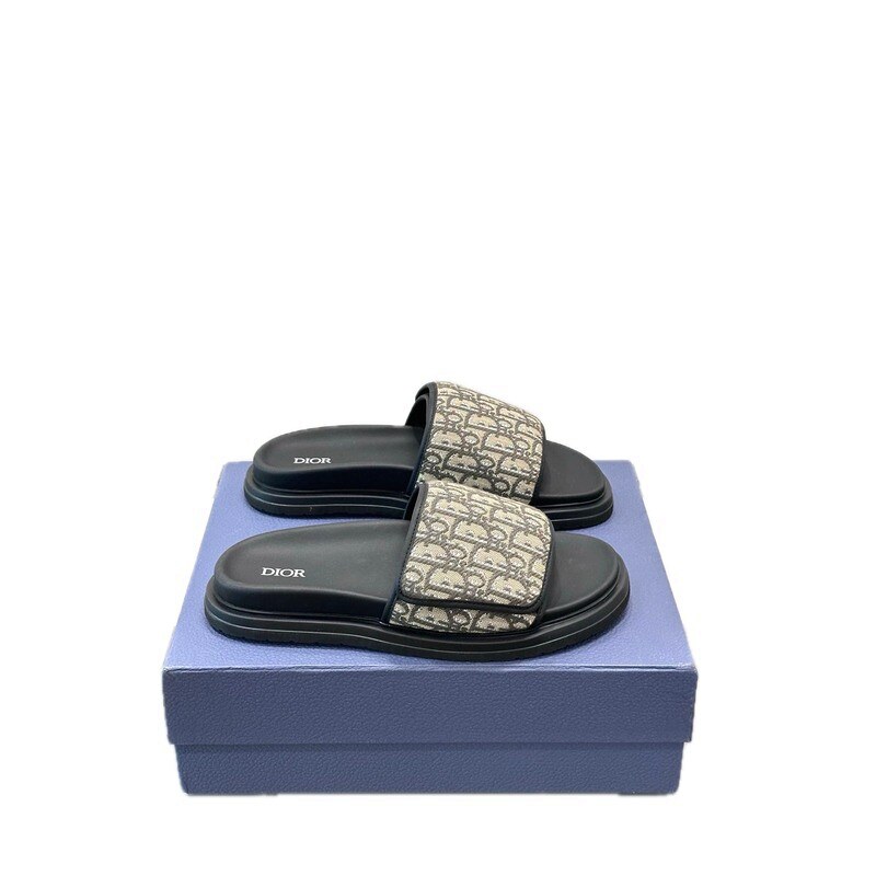 Dior Classic Monogram Vintage-style Color-block Slides