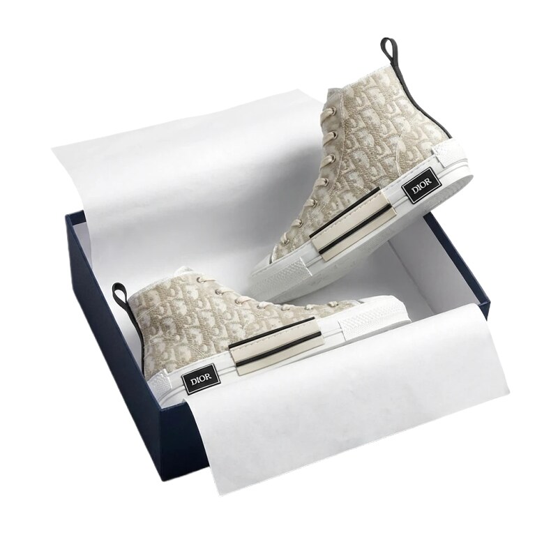 Dior classic off-white high-top shoes