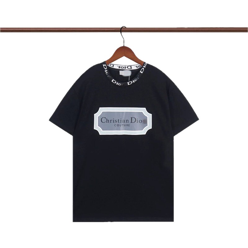 Dior Couture Minimalist Style Black Short-Sleeve T-Shirt
