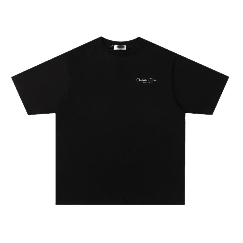 Dior Haute Couture Collection Minimalist Style Black Short-sleeve T-shirt
