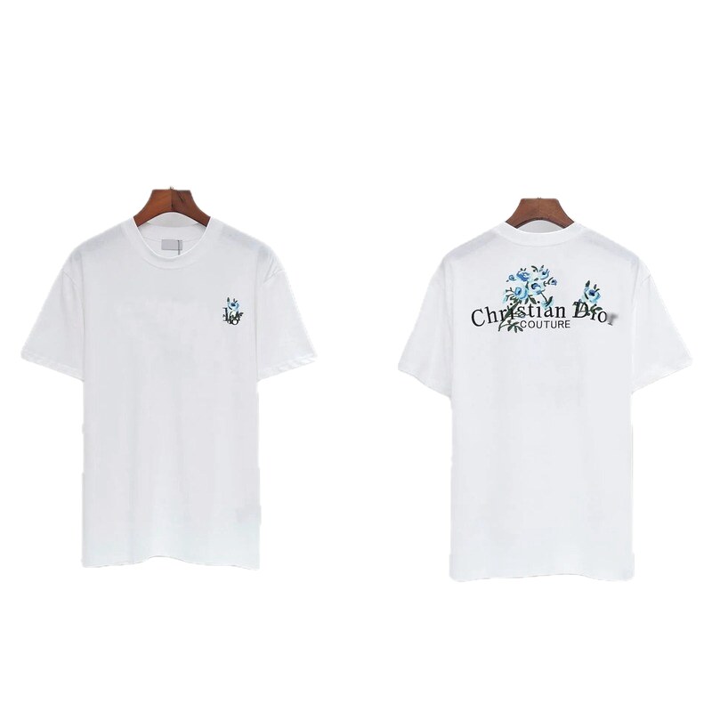Dior Haute Couture Embroidered Floral-style White T-shirt