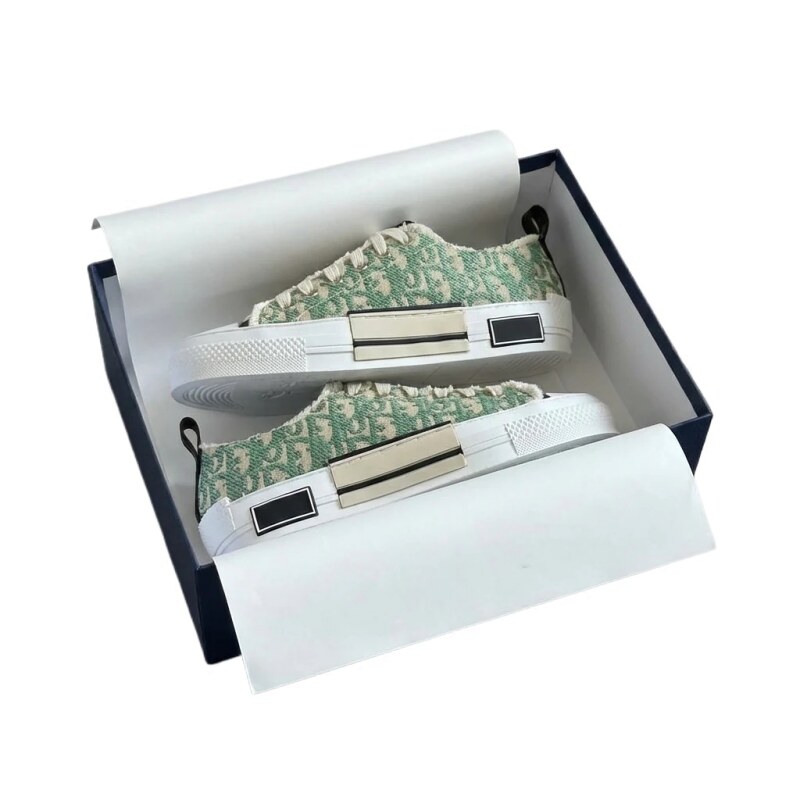 Dior letter-style green and white sneakers
