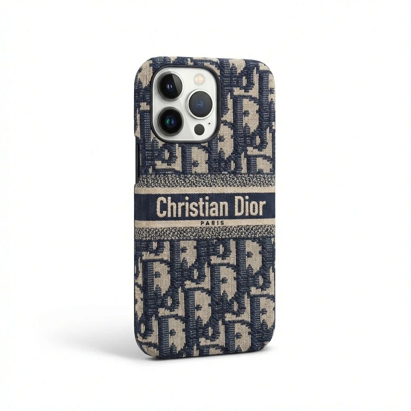 Dior Monogram Dark Blue Phone Case