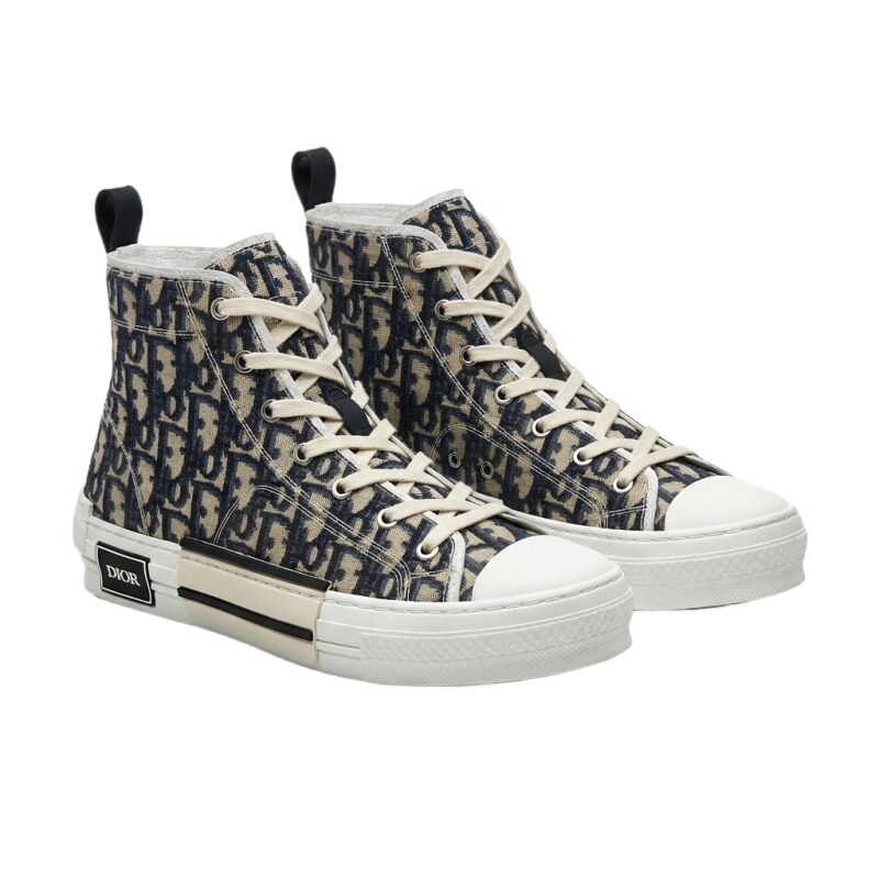 Dior monogram high-top canvas shoes