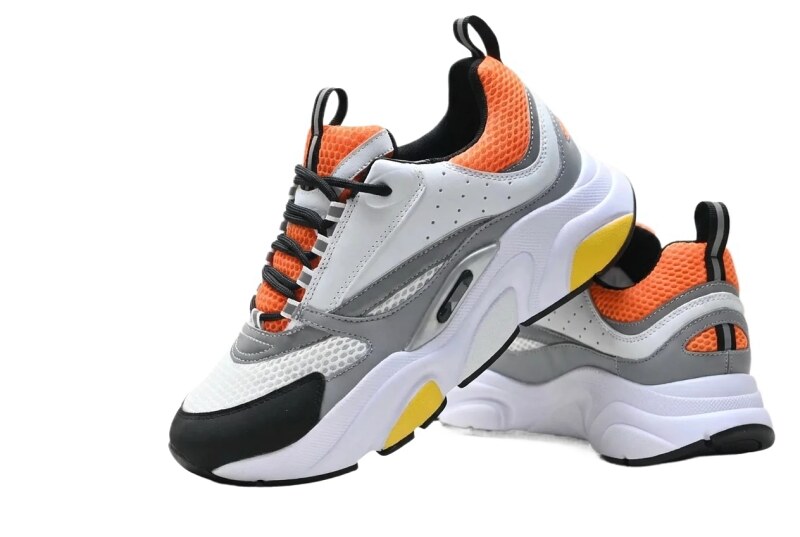 Dior orange and gray sporty running shoes