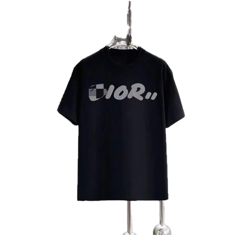 Dior Printed Collection Trendy Style Black T-Shirt