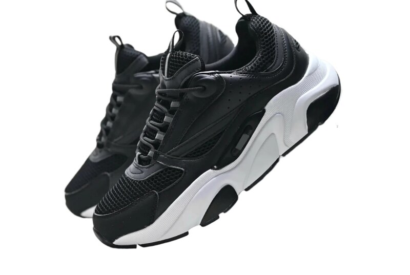 Dior retro-style black and white sports shoes