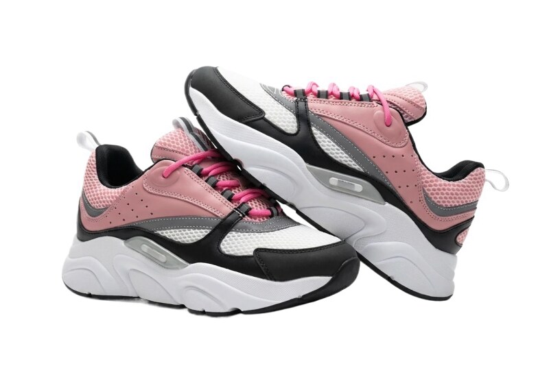 Dior retro-style pink and white sneakers