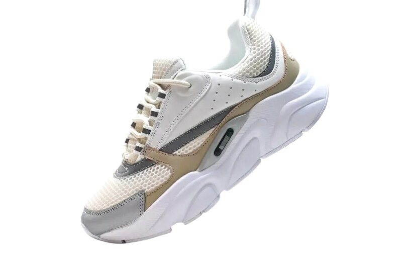 Dior retro-style white and brown sports shoes