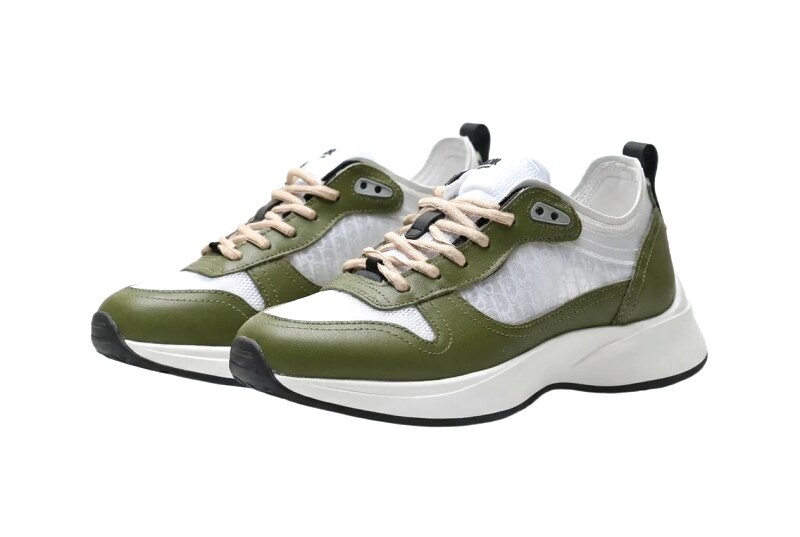 Dior retro-style white and green sports shoes