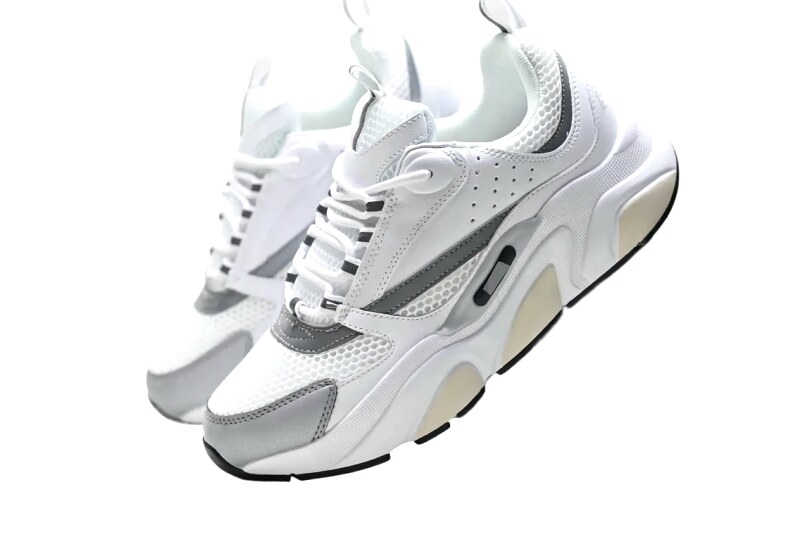 Dior retro-style white and grey sports shoes