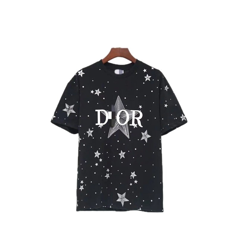 Dior Trendy Cool All-over Star Print Black T-Shirt