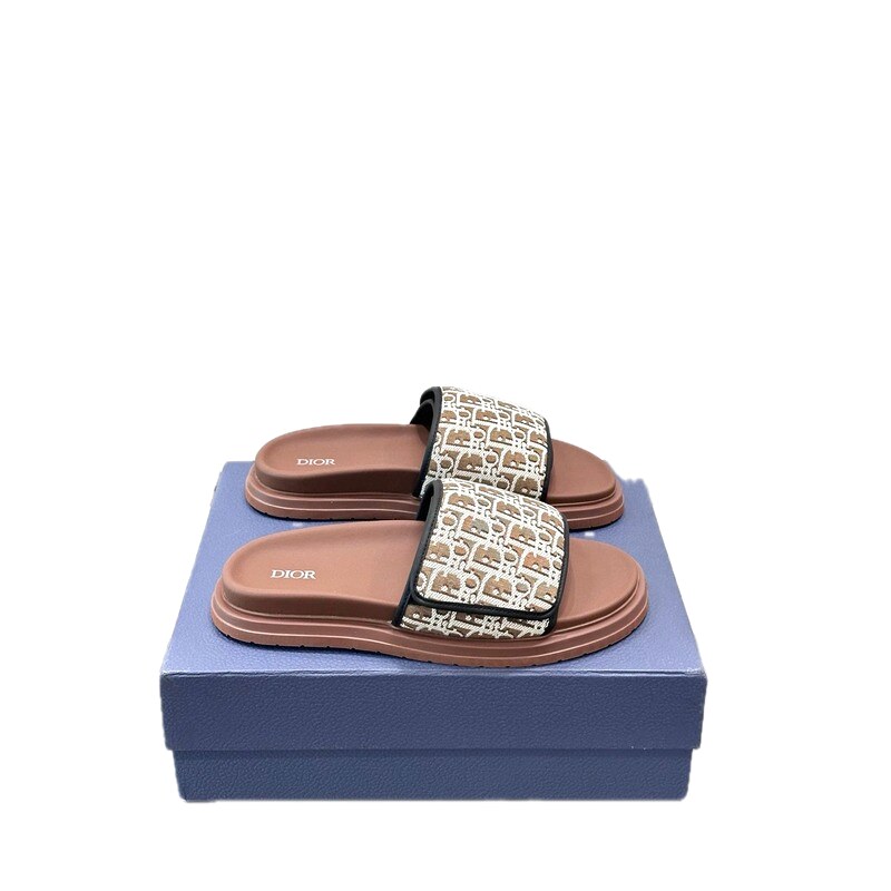 Dior Vintage-style Brown Monogram Slippers