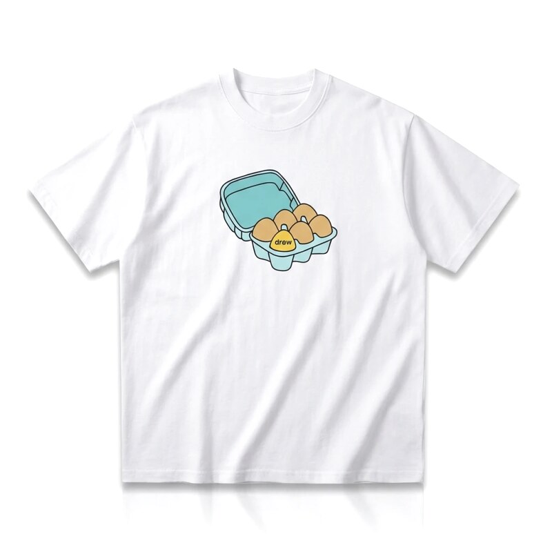 DREW Egg Series Simple White T-shirt