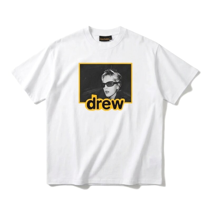 DREW Portrait Print White T-shirt