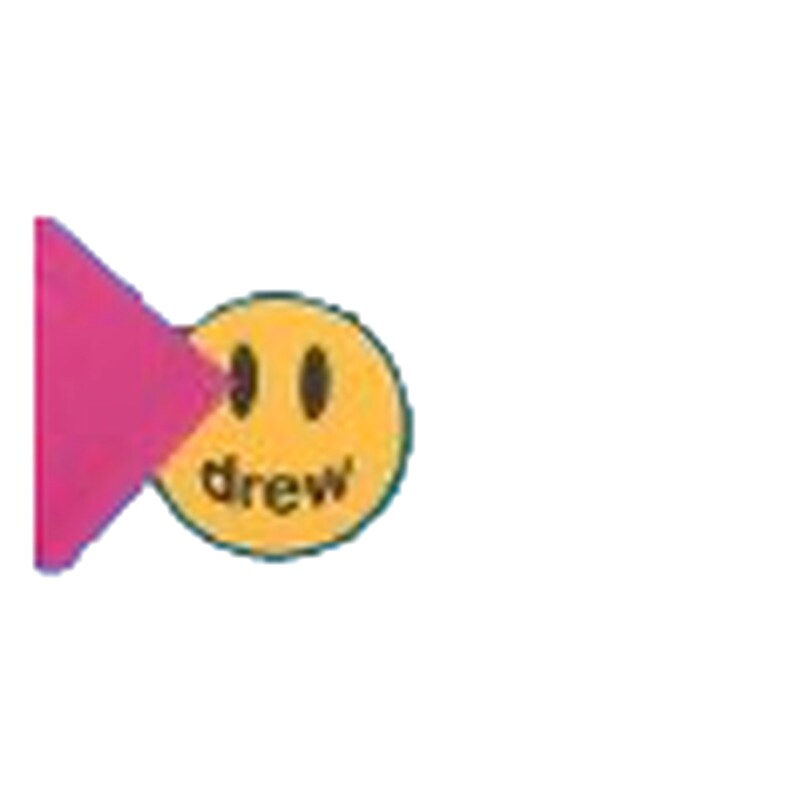 DREW Smiley Face Street Style Blue Short Sleeve T-Shirt