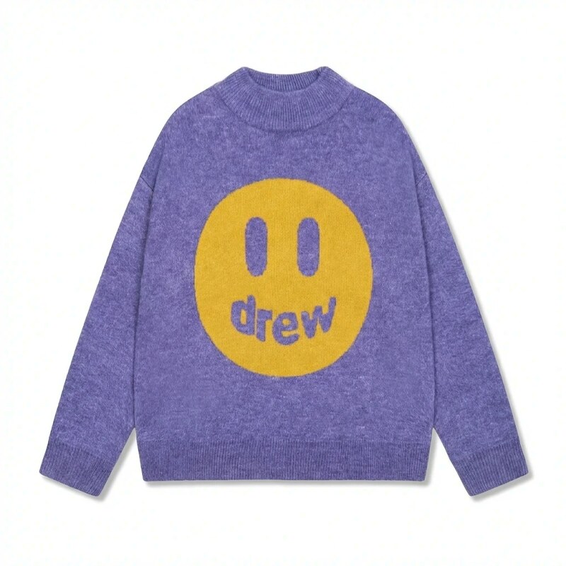 DREW Smiley Purple Sweater