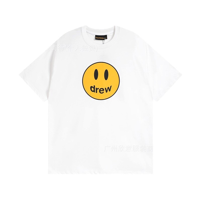 DREW Smiley Series Casual Style White Short-sleeve T-shirt