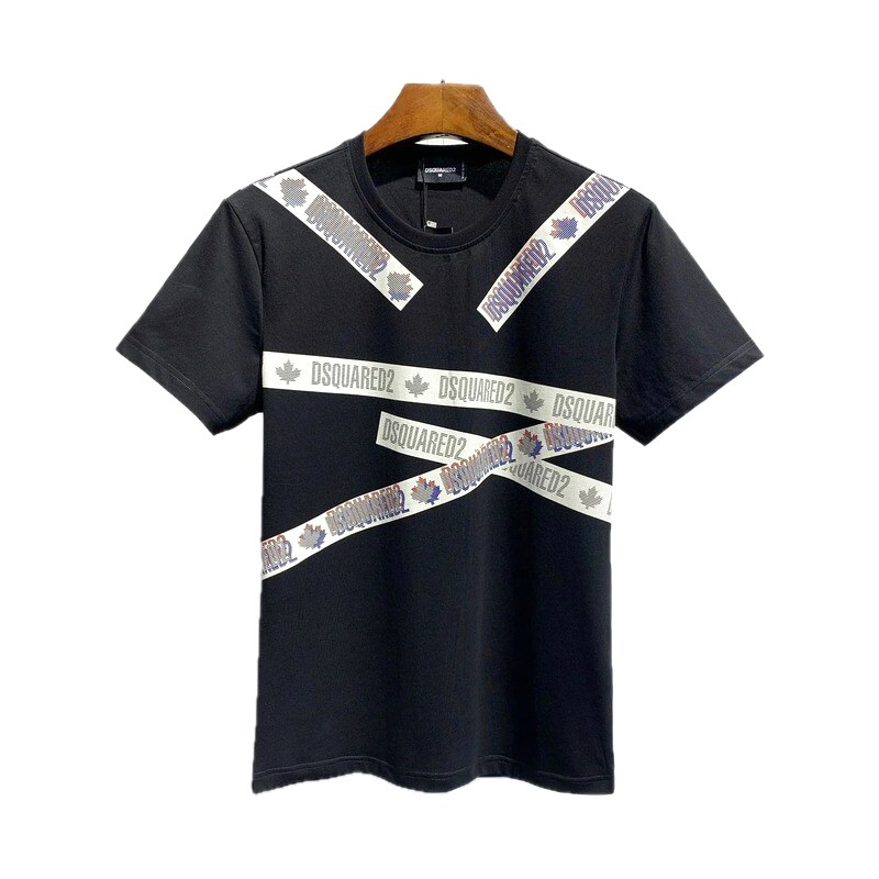 DSQUARED2 Webbing Street Style Black T-Shirt