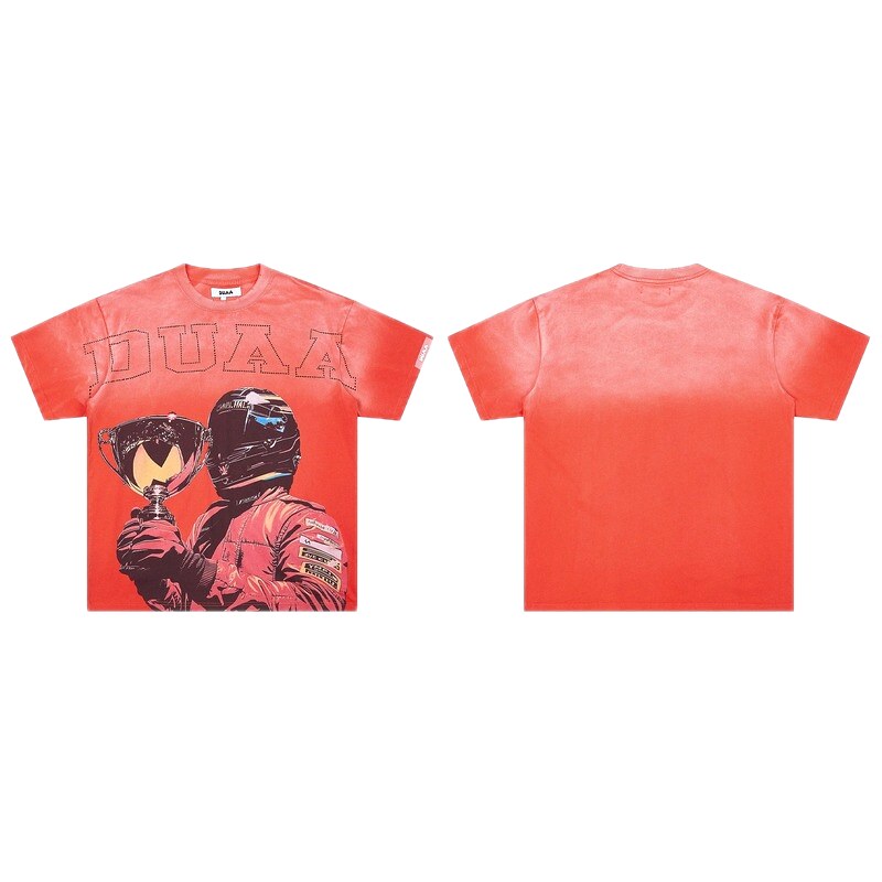 DUAA Racing Series Street Style Orange-red T-shirt
