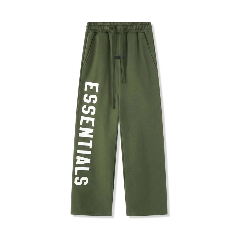 ESSENTIALS Military Green Wide-Leg Pants