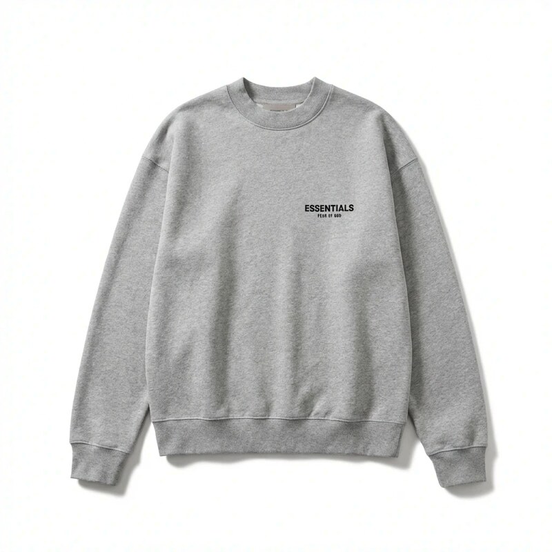 ESSENTIALS minimalist light gray sweatshirt