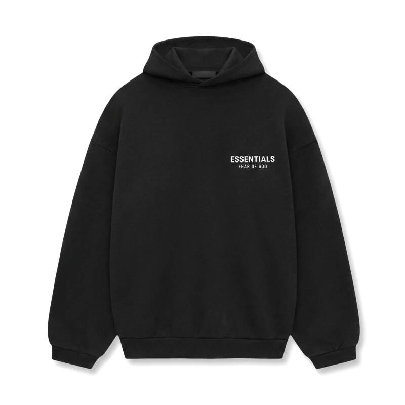 ESSENTIALS minimalist style black hoodie