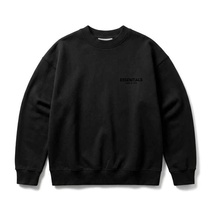 ESSENTIALS minimalist style black sweatshirt