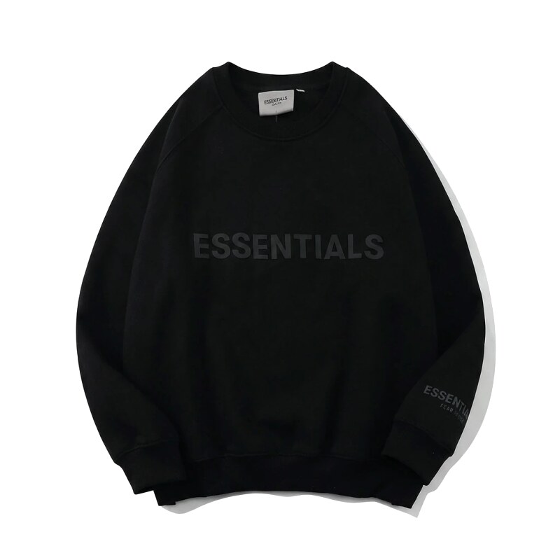 ESSENTIALS minimalist style black sweatshirt