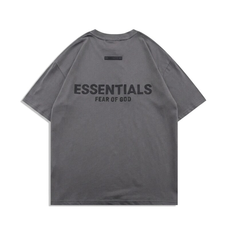 ESSENTIALS Simple Grey Short-sleeve Shirt