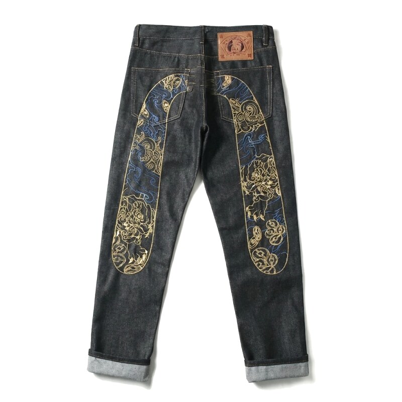 EVISU embroidered retro-style jeans