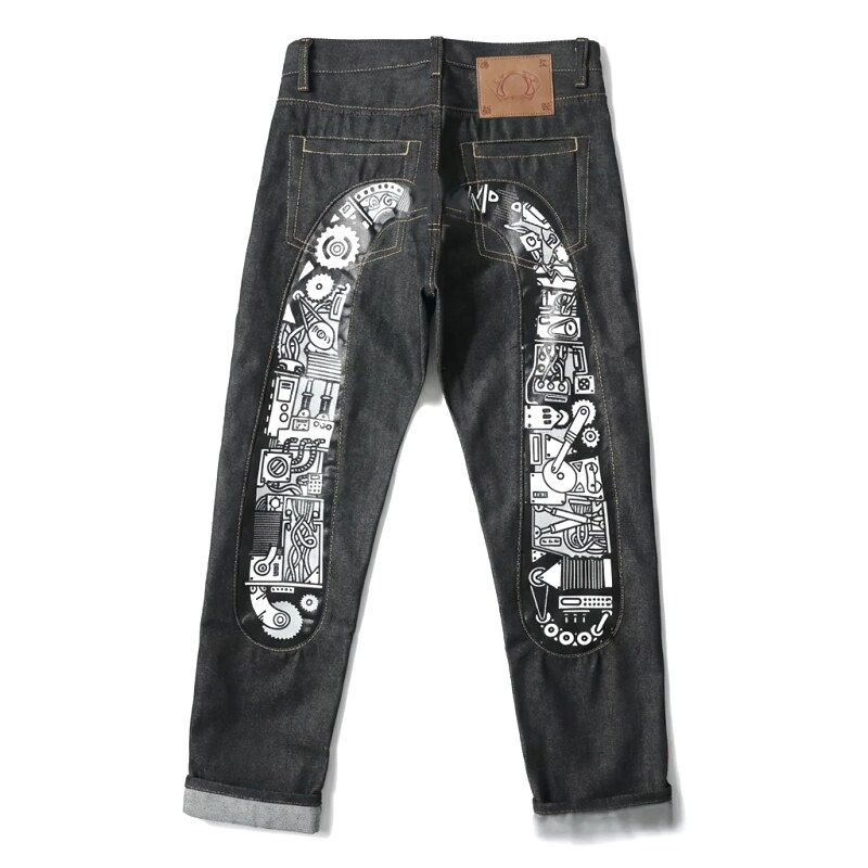 EVISU Mechanical Style Black Jeans
