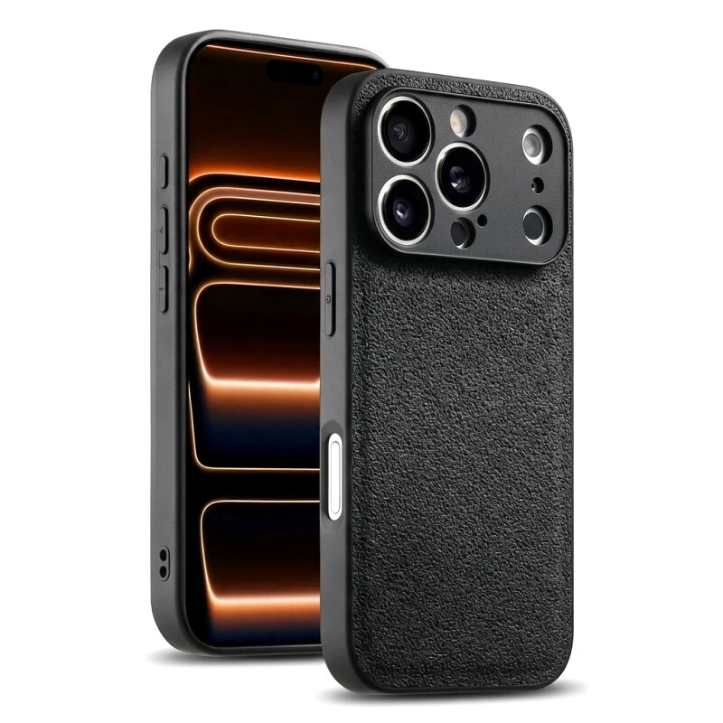 Fashionable black leather case suitable for iPhone