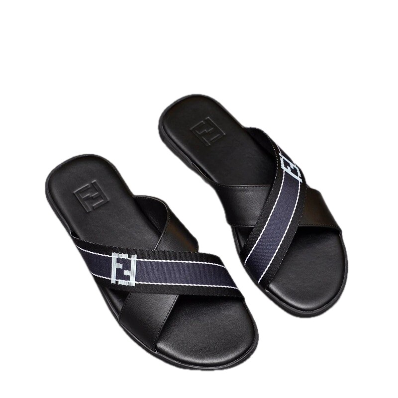 Fendi Double F Casual Style Black Slides