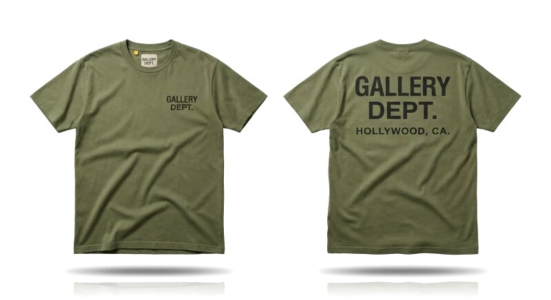 Gallery Dept American Retro Style Green T-shirt