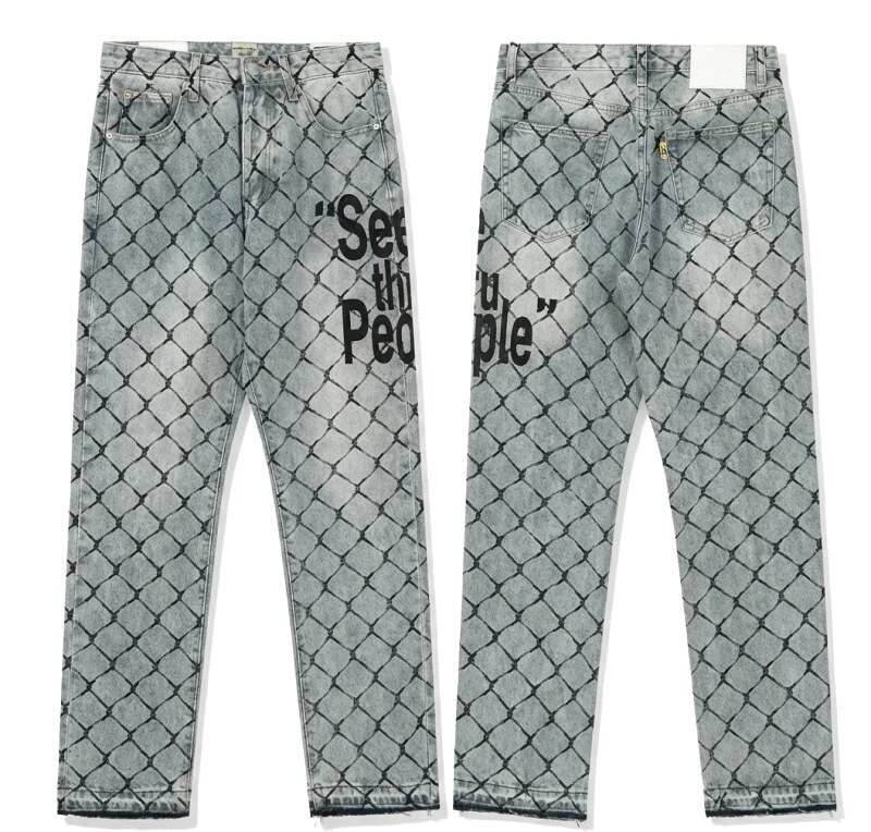 Gallery Dept Checkered Trendy Brand Jeans