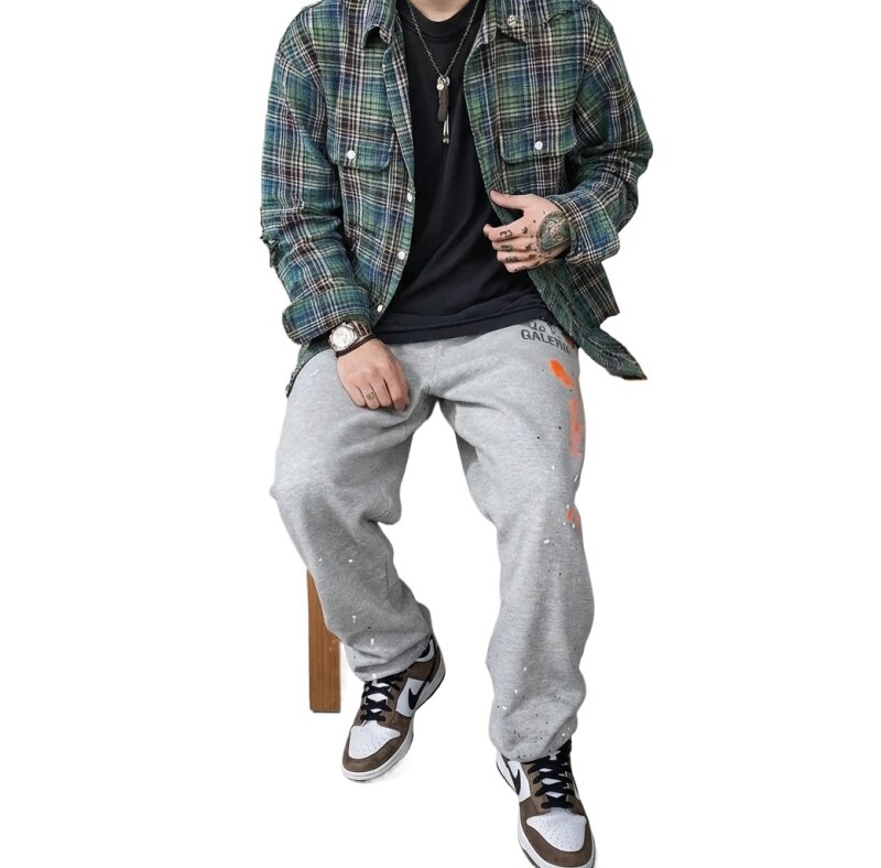 Gallery Dept Graffiti Style Grey Sweatpants