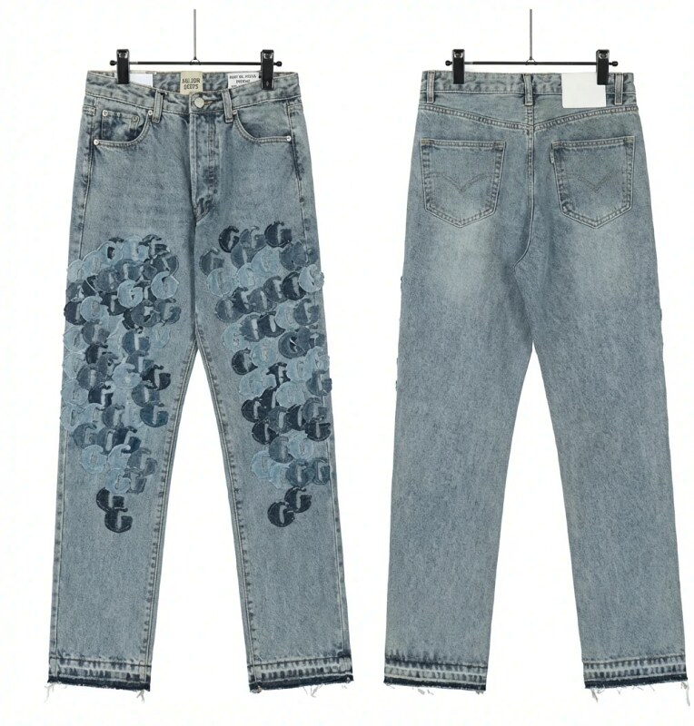Gallery Dept graffiti-style light blue jeans