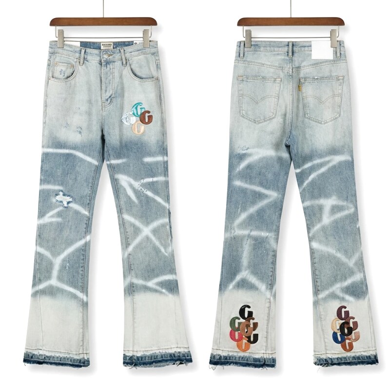 Gallery Dept. graffiti-style light blue jeans
